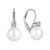 925 Sterling Silver Cubic Zirconia Freshwater Cultured Pearl Drop   Dangle Leverback Earrings  10mm white pearl