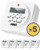 iPower GLTIMEDWEEKX5 5 Pack 7 Day Programmable Digital Electric Timer Dual Outlet  Grounded  5 Pack  White