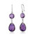 Gem Stone King 925 Sterling Silver Purple Amethyst Gemstone Birthstone Round   Pear Shape Women s Dangle Earrings  13 00 Cttw  1 5 Inch