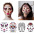 ILEBYGO 4 Sheets Floral Day of the Dead Sugar Skull Temporary Face Tattoos for Halloween  Masquerade and Party