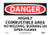 NMC D292R OSHA Sign  Legend  DANGER - HIGHLY COMBUSTIBLE AREA NO WELDING  BURNING OR OPEN FLAMES   10  Length x 7  Height  Rigid Plastic  Black-Red on White