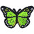 C D Visionary CDX Butterfly Green Mini Patch  Multi Color