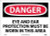NMC D209PB DANGER - EYE AND EAR PROTECTION MUST BE WORN IN THIS AREA Sign - 14 in- x 10 in- PS Vinyl Danger Sign  Black-White Text on White-Red Base