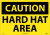 NMC C31PC OSHA Sign  Legend  CAUTION - HARD HAT AREA   20  Length x 14  Height  Pressure Sensitive Vinyl  Black on Yellow