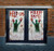 Halloween Window Door Decoration Covers Set Window Clings Door Posters with Bloody Handprints Scary Silhouette Indoor and Outdoor Decor for Party?2 ?