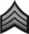 U-S- Army Sergeant E-5 Stripe Army Uniform Chevron Rank Sew on Iron on Arm Shoulder Embroidered Applique Patch - Grey on Black - by Ranger Return RR-IRON-E5-BKGY