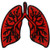 X-Ray Anatomical Lung Embroidered Applique Iron On Sew On Patch