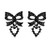 Vintage Bow Teardrop Earrings  Bow Dangle Faux Pearl Tear-Drop Stud Earrings Black Tie Event Bow