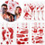 Halloween Decorations Stickers  Bloody Handprint Footprint Bloodstain Spooky Spider Bat Decals  Window Stickers Floor Clings Bathroom Wall Decals for Halloween Party6 Sheet 118 pcs