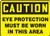 Accuform MPPA606VA Aluminum Safety Sign  Legend  CAUTION EYE PROTECTION MUST BE WORN IN THIS AREA   10  Length x 14  Width  Black on Yellow