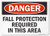 SmartSign  Danger - Fall Protection Required In This Area  Sign   10  x 14  Aluminum