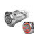 WerFamily 16mm 12V 3A Momentary Push Button Switch 1NO 1NC SPDT ON-Off Waterproof Metal Round with Red LED Angel Eye  Power Indicator