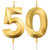 50th Birthday Candles Cake Numeral Candles Happy Birthday Cake Topper Decoration for Birthday Party Wedding Anniversary Celebration Supplies Gold