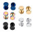 5 Pairs Different Color Stainless Steel Mens Womens Stud Earrings Set Ear Piercing Plugs Tunnel Punk Style 7mm