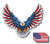 Bald Eagle American Flag Sticker-Decal - 5  x 6  Inch 3M Vinyl Decal 6 Pack