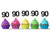 Sumerk 24PCS 90 Cupcake toppers Black Glitter 90th Birthday Cupcake Picks Anniversary Party Decorations