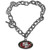 NFL Siskiyou Sports Womens San Francisco 49ers Charm Chain Bracelet One Size Team Color