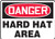 Accuform MPPA004VA Aluminum Safety Sign  Legend  DANGER HARD HAT AREA   7  Length x 10  Width  Red-Black on White