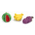 CatYou 3PCS Dog Squeaky Toys Latex Soft Dog Ball Toys Fruits Shapes Rubber Chewing Squeak Toy Fetch Play Balls for Puppy Small Medium Dog Pets