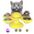 Kqpoinw Windmill Cat Toy Turntable Teasing Interactive Cat Toys for Indoor Cats with Suction Cup Scratching Tickle Cats Hair Brush Funny Kitten Toys with Catnip and BellsYellow