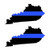 Two Pack Kentucky State Shaped Thin Blue Line Sticker Self Adhesive Vinyl Decal FA Graphix KY V2