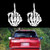 TOMALL 2pcs 6-1   Middle Finger Stickers Vinyl Reflective Decals for Car Bumper Waterproof Funny Joking Weird Decals Decoration for Car Window Laptop Motorcycle Helmet White