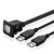 TNP Dual USB Flush Mount Cable w-Buckle Square- Dashboard Panel Dash Mount 2 Ports Dual USB Socket Plug Jack Connector Extension Wire Cord Water Resistant Male to Female 1-8M - 6FT