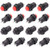 TWTADE 16Pcs 12mm Latching Push Button Switch Off-ON AC 125V 3A SPST 2 Pin DS-427-L-BKR