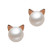 ANBALA Cat Stud Earrings 925 Sterling Silver Ear Studs Freshwater Cultured Pearl Stud Earrings for Women