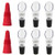 6 pcs Wine Aerators Pourers with 2 Wine Stoppers  FineGood Non-Leak Wine Aerating Decanter Spout  with Reusable Silicone Bottle Stoppers