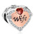 QueenCharms Rose Gold Heart Love Wife Charm Beads for Bracelets Red