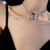 Masiter Sparkly Rhinestone Tennis Necklace Heart Crystal Choker Lolita Chains Date Dancing Party Costume Jewelry for Women and Girls