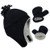 Durio Toddler Hat Fleece Lined Toddler Winter Hat Mittens Thick Toddler Hats for Boys Beanies Black 3-12 Months