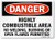 SmartSign  Danger - Combustible Area No Welding  Burning Or Open Flames  Sign   7  x 10  Plastic