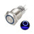 uxcell Latching Metal Push Button Switch 19mm Mounting Dia 1NO 1NC COM 12V Blue LED Light
