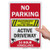 SmartSign No Parking - Active Driveway  24 Hour Surveillance  Unauthorized Vehicles Will Be Towed Sign   10  x 14  3M Engineer Grade Reflective Aluminum