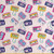 Lunarable 90s Fabric by The Yard, Pattern of Cassette Tapes Collection Entertainment Audio Playing Disco DJ Old Record, Decorative Fabric for Upholstery and Home Accents, 3 Yards, Multicolor