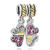 CharmSStory Mom Mother Daughter Heart Love Dangle Charms Bead For Snake Chain Bracelet Pink