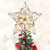 MAOYUE Christmas Tree Topper Rattan Lighted Tree Topper Battery Operated Rustic Star Tree Topper Built-in 10 LED Lights for Christmas Tree Decorations