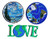 PARITA Set 3 Pcs- Save The Earth World Love Planet Map Peace Symbol Patch Cartoon Kids DIY Applique Embroidered Sew Iron on Patch Repair Craft Clothing
