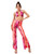 MakeMeChic Women s Tie Dye Cut Out Crop Top   High Waist Pants 2 Piece Set Multi-2 S