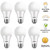 A19 LED Light Bulbs 60 Watts Equivalent  3000K Warm White  E26 Base  750 Lumens  Non-dimmable  UL Listed  6 Pack