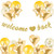 Gold Glitter Welcome Back Banner Set with Balloons for Back To School Decorations  Retirement Party Decorations  Welcome Home Decorations  Moving Away  Office Party Supplies