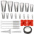 Lystaii 24pcs Caulking Finisher Kit Caulk Nozzle Applicator Reusable Stainless Steel Caulking Nozzle Sealant Finishing Nozzle Caulking Scraper with Tape for Kitchen Bathroom Window Sink Joint
