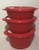 Tupperware Crystalwave 3 Piece Microwave Bowl Set Red