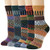 Qupish 5 Pairs Womens Wool Socks Thick Knit Cabin Cozy Socks Winter Warm Crew Socks Gifts for WomenBrown