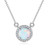 FINELOVE 14K Gold Plated Round Created Opal Necklace   Opal Necklaces for Women