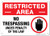 Restricted Area No Trespassing Sign - 14 x10  -040 Rust Free Aluminum - Made in USA - UV Protected and Weatherproof - A82-453AL