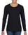 Gildan Women s Heavy Cotton Long Sleeve T-Shirt  2-Pack  Black  X-Large