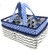 Bacati Elephants Nursery Fabric Storage Caddy with Handles, Blue/Grey